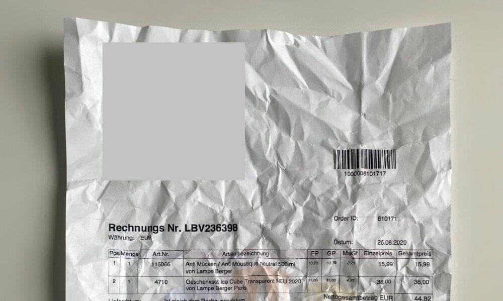 KI-Dokumentenverarbeitung 5 Zerknitterte Rechnung